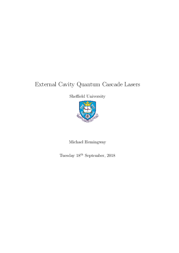 (PDF) External Cavity Quantum Cascade Lasers