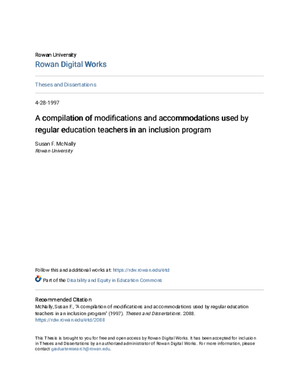(PDF) A compilation of modifications and accommodations used by regular ...