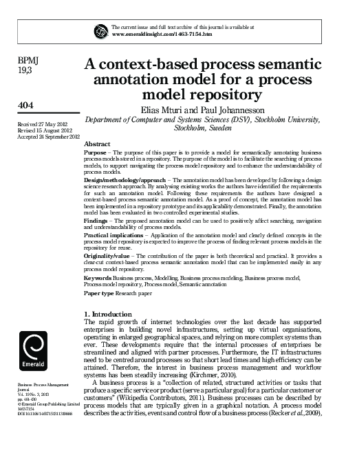(PDF) A context‐based process semantic annotation model for a process ...