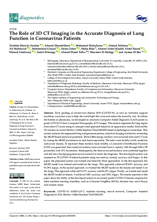 (PDF) The Role of 3D CT Imaging in the Accurate Diagnosis of Lung ...