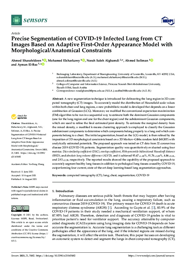 (PDF) Precise Segmentation of COVID-19 Infected Lung from CT Images ...