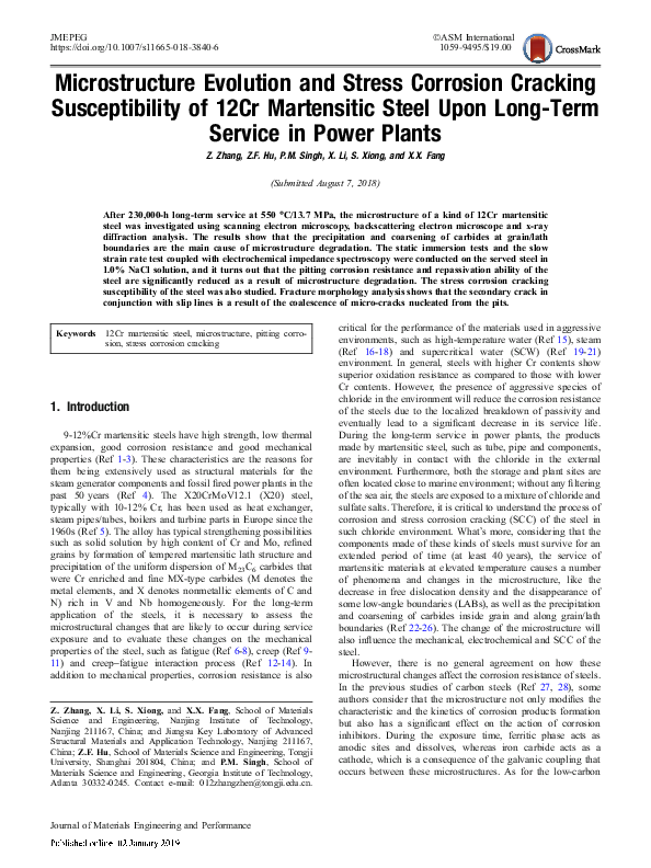 (PDF) Microstructure Evolution and Stress Corrosion Cracking ...