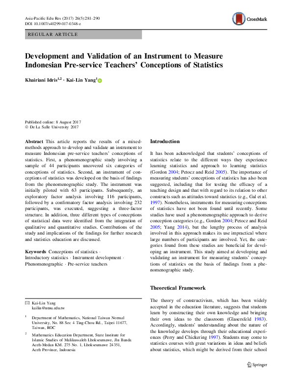 (PDF) Development and Validation of an Instrument to Measure the ...