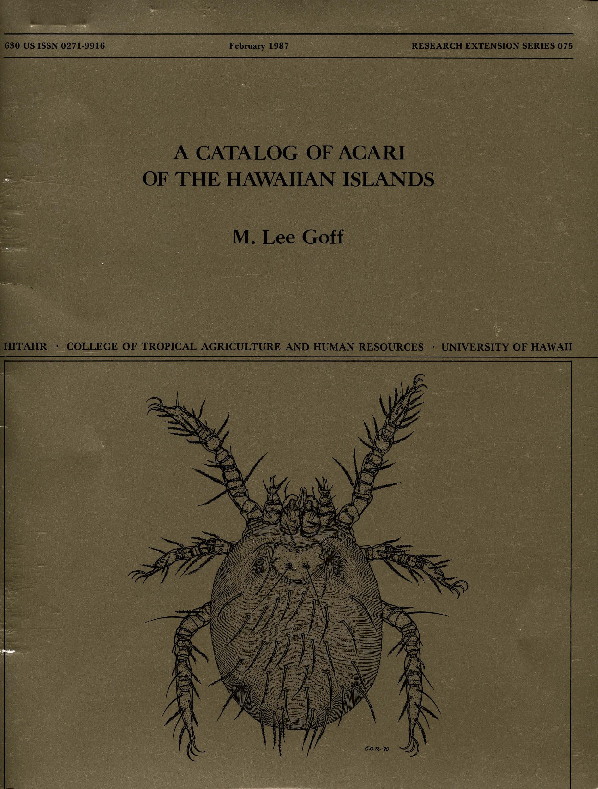 (PDF) A catalog of Acari of the Hawaiian Islands