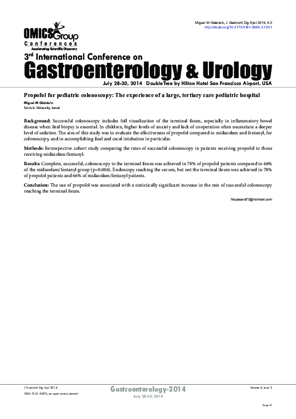 (PDF) Propofol for Pediatric Colonoscopy miguel glatstein Academia.edu