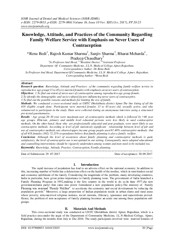 (PDF) Knowledge, Attitude, and Practices of the Community Regarding ...