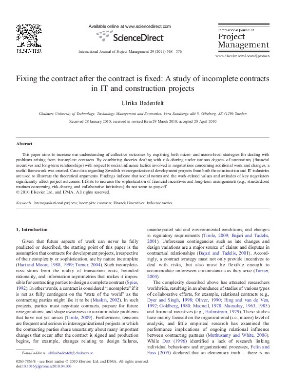 (PDF) Fixing the contract after the contract is fixed: A study of ...