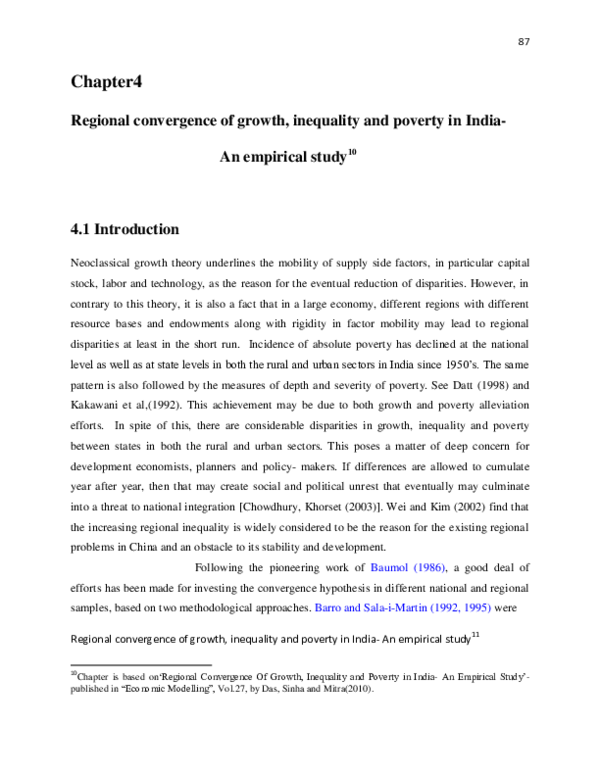 (PDF) Regional convergence of growth, inequality and poverty in India ...