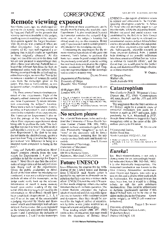 Remote viewing exposed