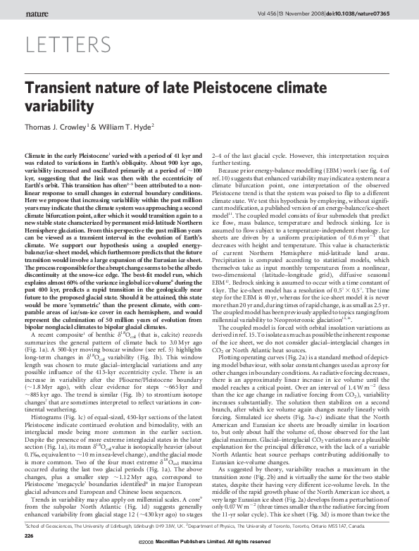 (PDF) Transient nature of late Pleistocene climate variability