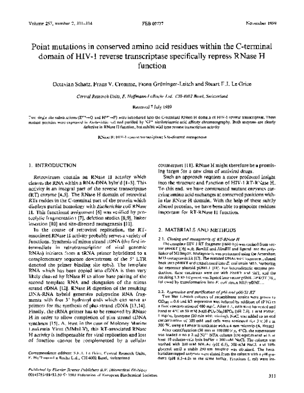 (PDF) Point mutations in conserved amino acid residues within the C ...