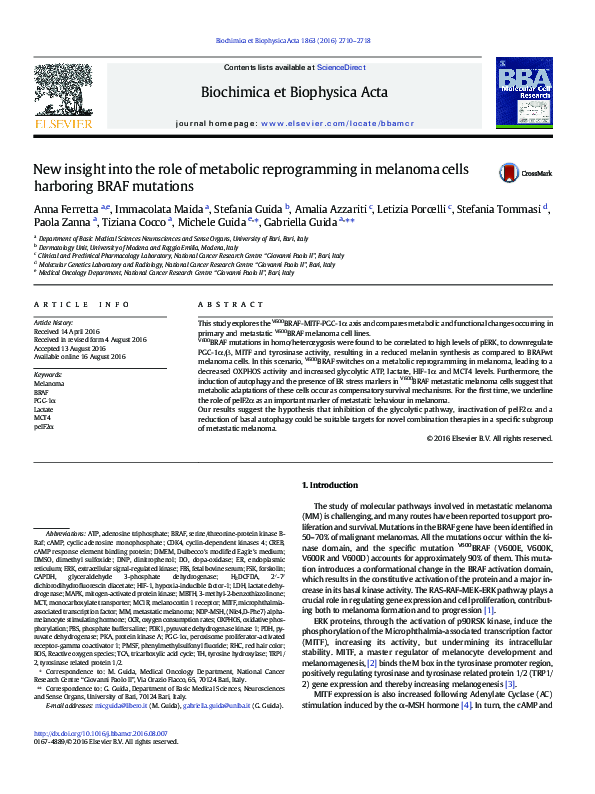 (PDF) New insight into the role of metabolic reprogramming in melanoma ...