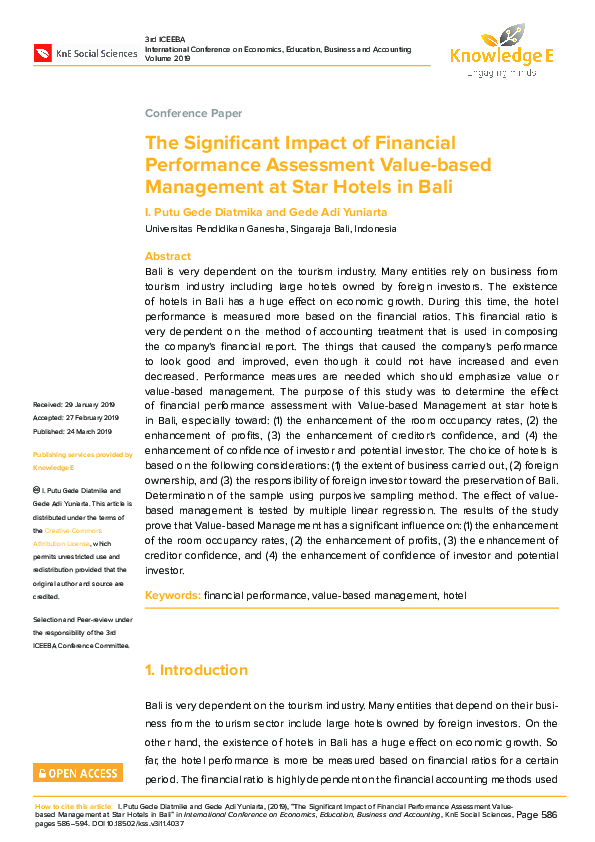 (PDF) The Significant Impact of Financial Performance Assessment Value ...