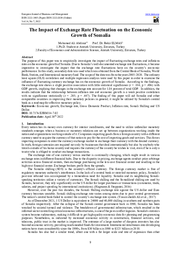 (PDF) The Impact of Exchange Rate Fluctuation on the Economic Growth of ...