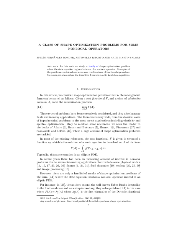 (PDF) A class of shape optimization problems for some nonlocal operators