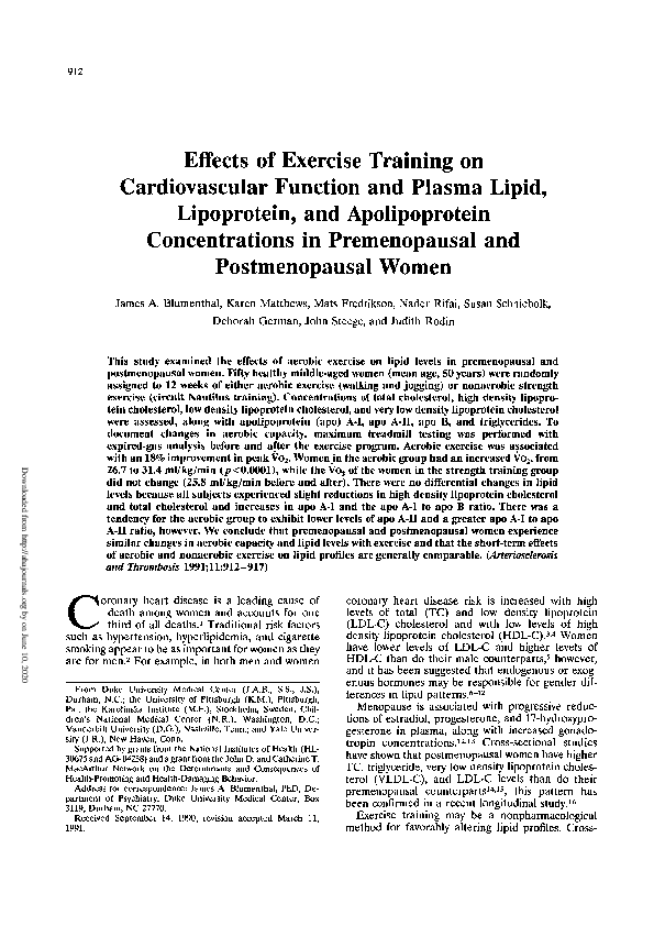 (PDF) Effects of exercise training on cardiovascular function and ...