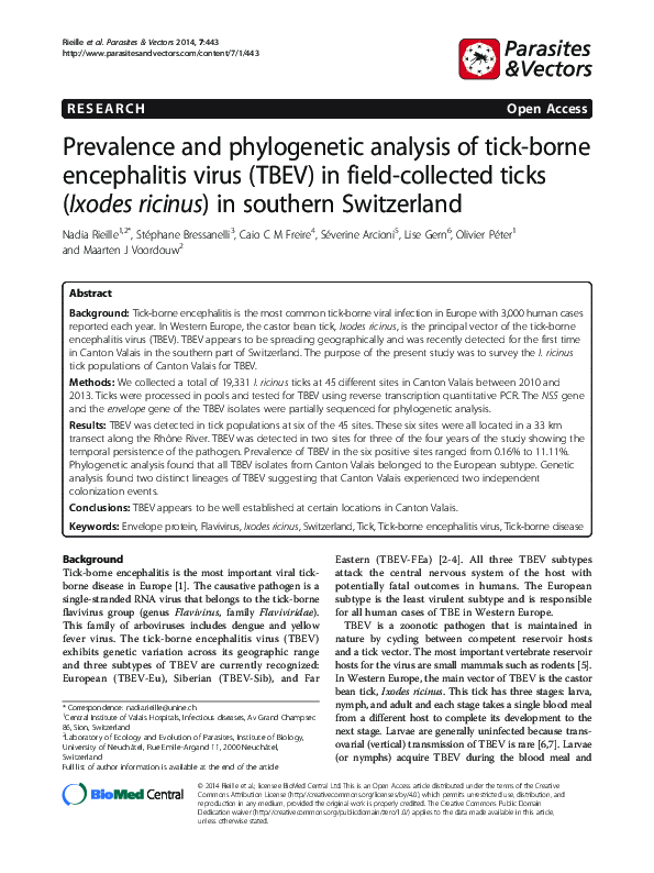 (PDF) Prevalence and phylogenetic analysis of tick-borne encephalitis ...