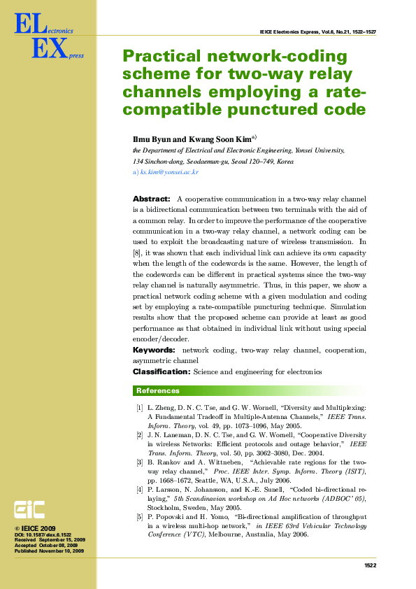 (PDF) Practical network-coding scheme for two-way relay channels ...
