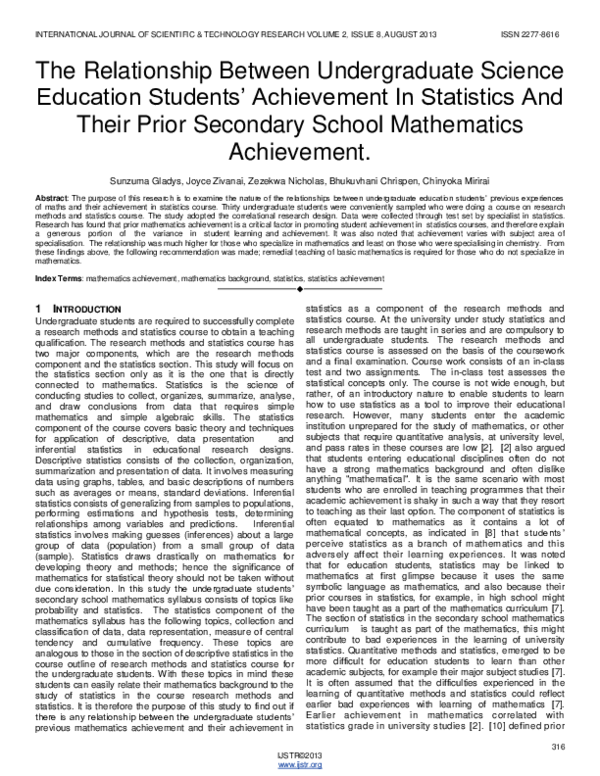 (PDF) The Relationship Between Undergraduate Science Education Students ...