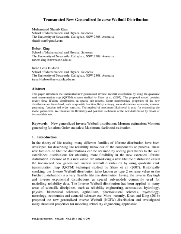 (PDF) Transmuted New Generalized Inverse Weibull Distribution