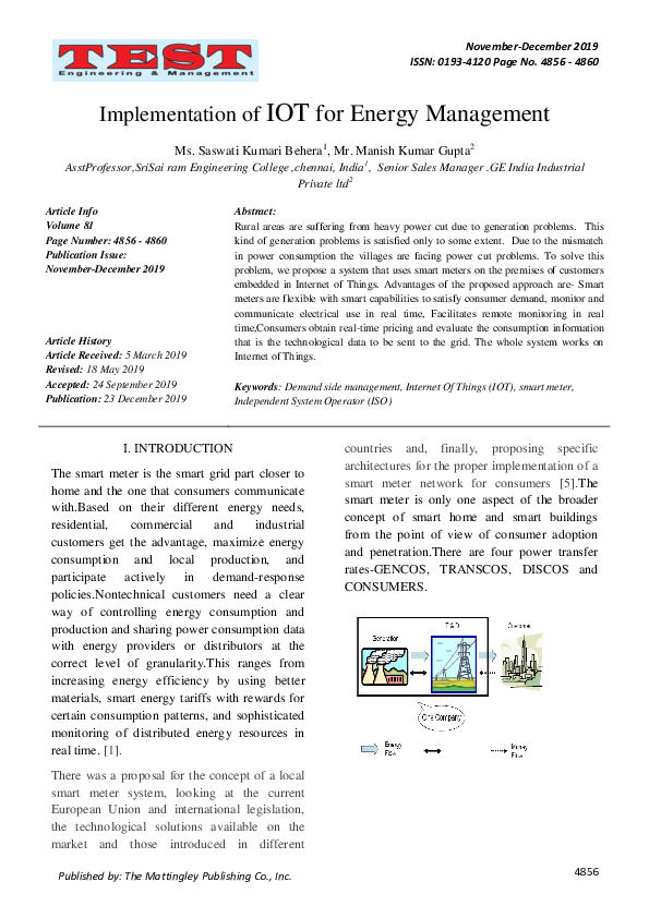 (PDF) Implementation of IOT for Energy Management