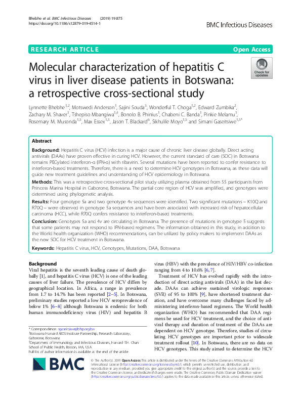 (PDF) Molecular characterization of hepatitis C virus genotype 2a from ...