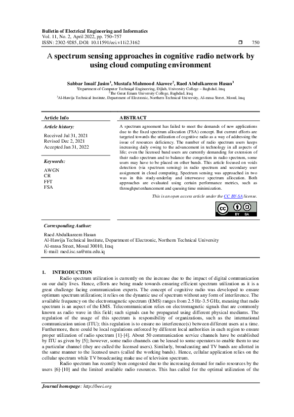 (PDF) A spectrum sensing approaches in cognitive radio network by using ...