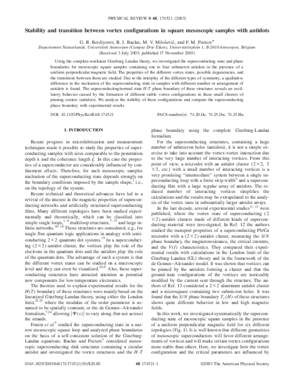 (PDF) Stability and transition between vortex configurations in square ...