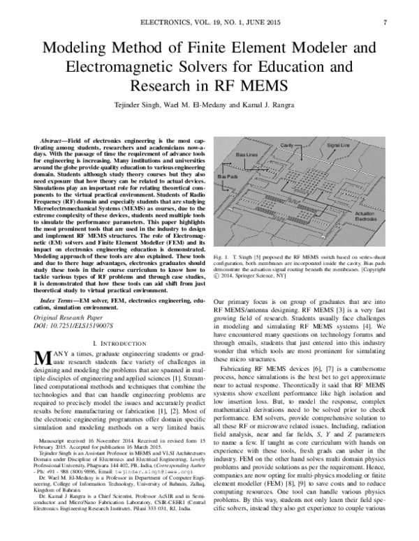 Modeling Method of Finite Element Modeler and Electromagnetic Solvers ...