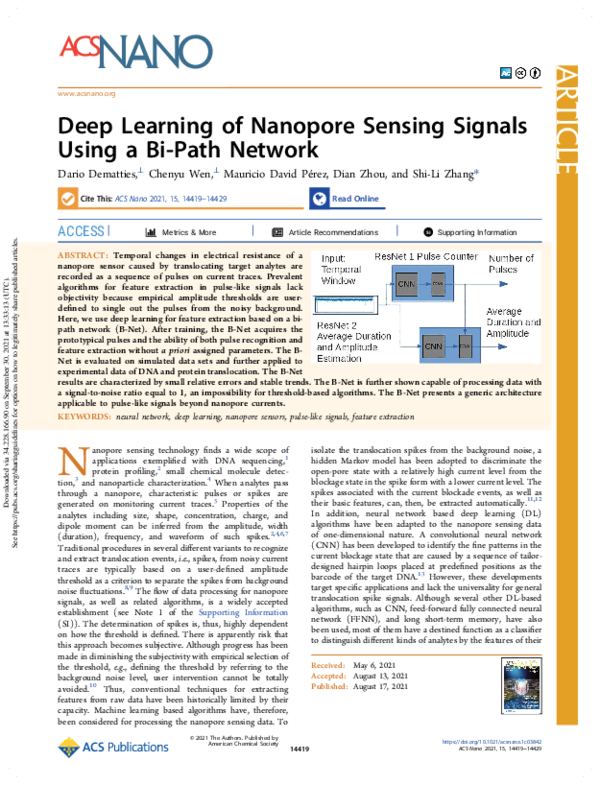 (PDF) Deep Learning of Nanopore Sensing Signals Using a Bi-Path Network