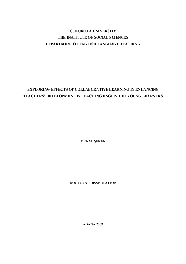 (PDF) Exploring effects of collaborative learning in enhancing teachers ...