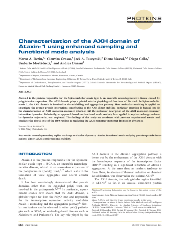 (PDF) Characterization of the AXH domain of ataxin-1 using enhanced ...