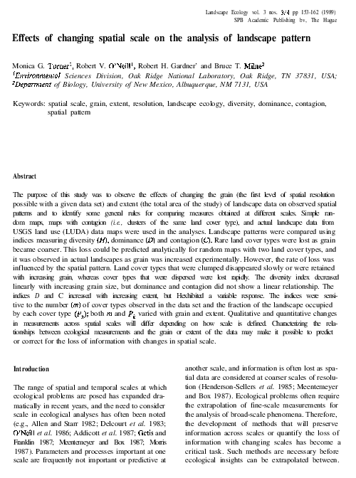 (PDF) Effects of changing spatial scale on the analysis of landscape ...