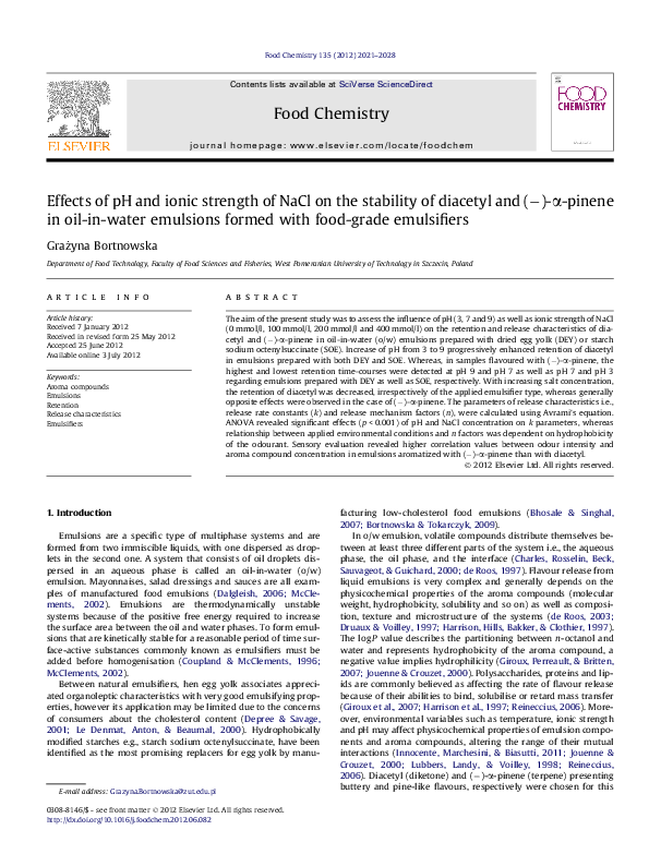 (PDF) Effects of pH and ionic strength of NaCl on the stability of ...
