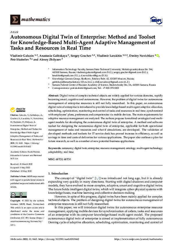 (PDF) Autonomous Digital Twin of Enterprise: Method and Toolset for ...