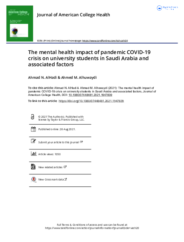 (PDF) The mental health impact of pandemic COVID-19 crisis on ...