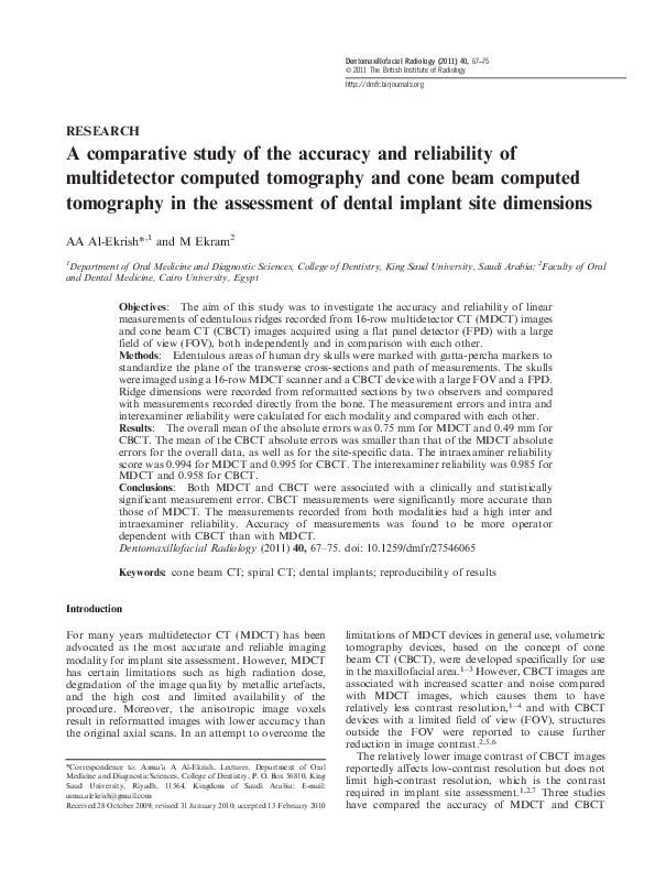 (PDF) A comparative study of the accuracy and reliability of ...