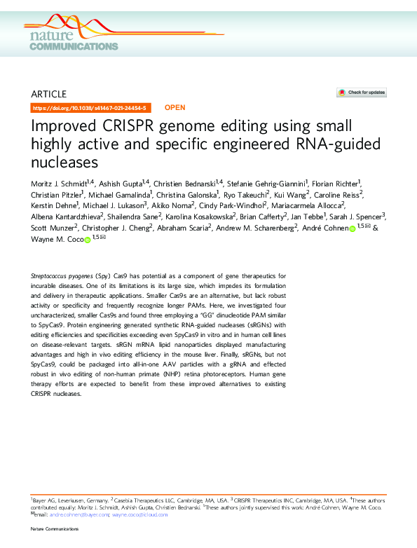 (PDF) Improved CRISPR genome editing using small highly active and ...