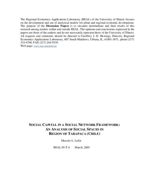 (PDF) Social Capital in a Social Network Framework: An Analysis of ...