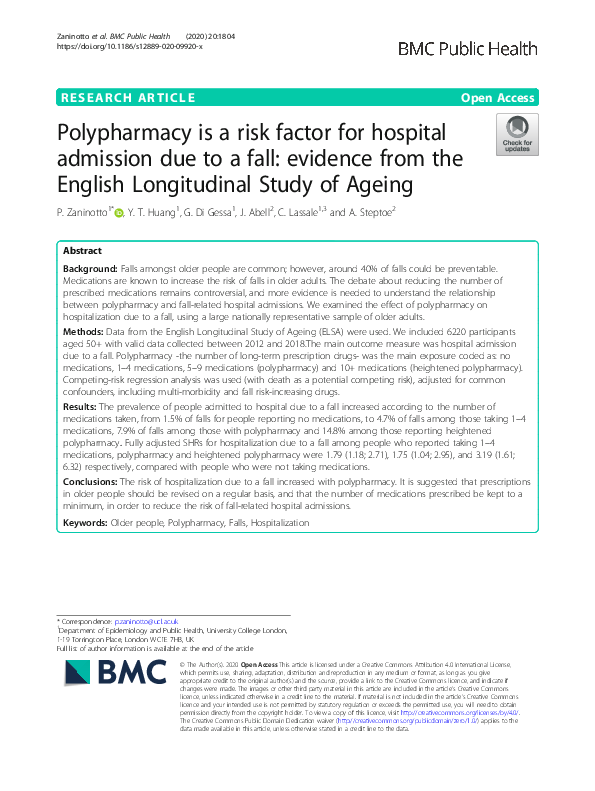 (PDF) Polypharmacy is a risk factor for hospital admission due to a ...