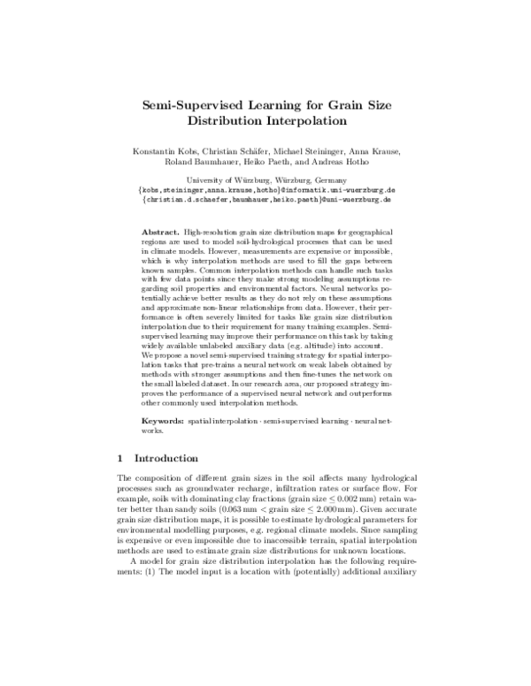 (PDF) Semi-Supervised Learning for Grain Size Distribution Interpolation