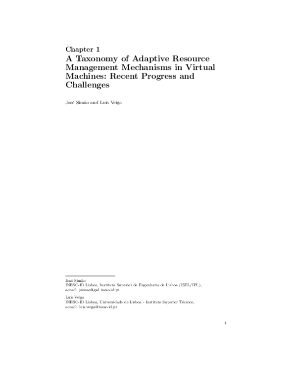 (PDF) A Taxonomy of Adaptive Resource Management Mechanisms in Virtual ...
