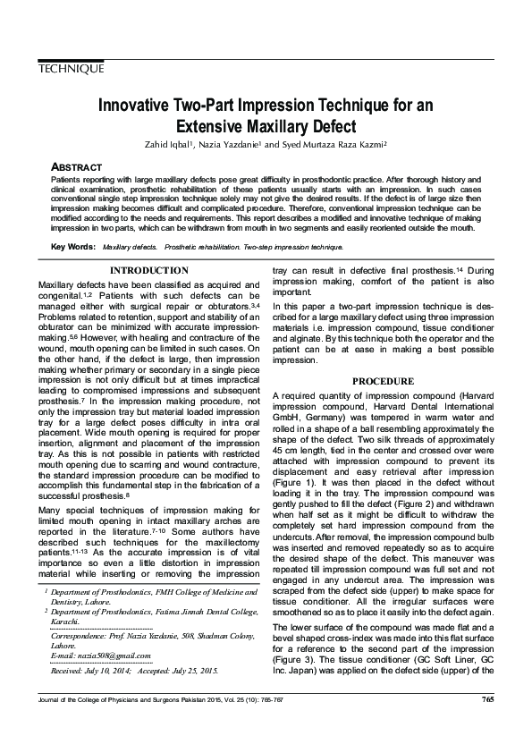 (PDF) Innovative Two-Part Impression Technique for an Extensive ...