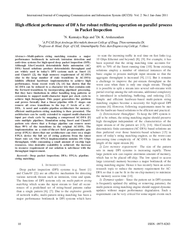 (PDF) High efficient performance of DFA for robust refiltering ...