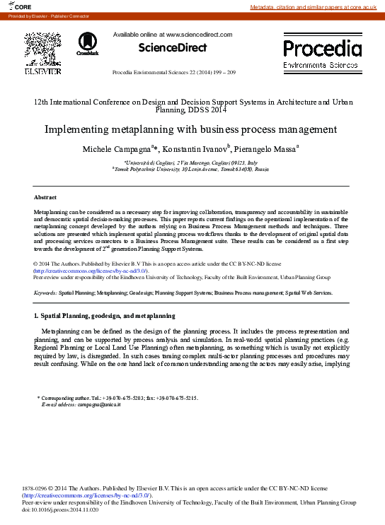 (PDF) Implementing Metaplanning with Business Process Management