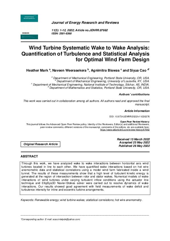  PDF Wind Turbine Systematic Wake To Wake Analysis Quantification Of 