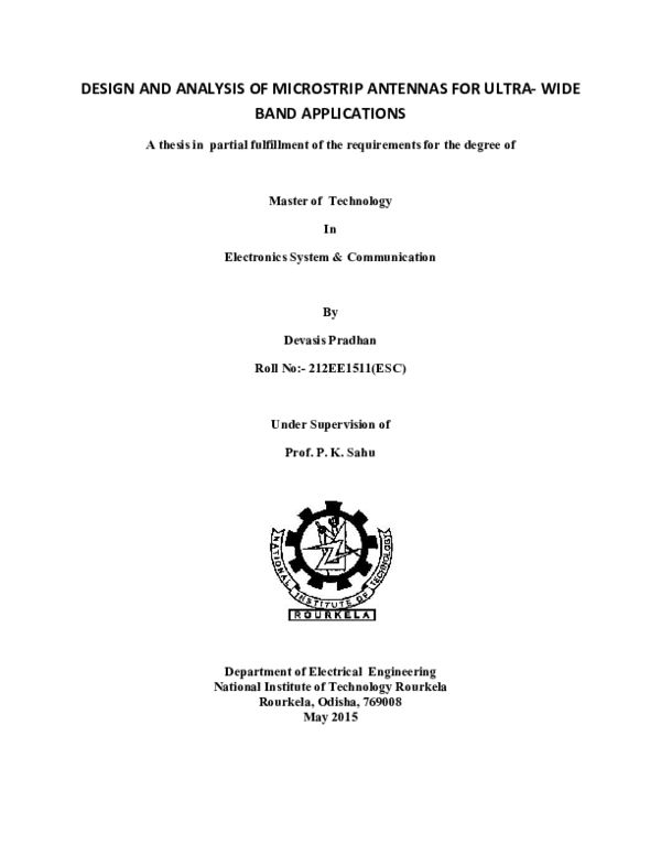 (PDF) Design and Analysis Of Micro strip Antennas For Ultra- Wide Band ...