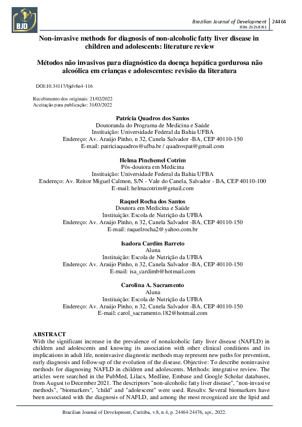 (PDF) Non-invasive methods for diagnosis of non-alcoholic fatty liver ...