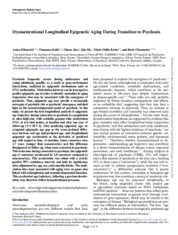 (PDF) Dysmaturational Longitudinal Epigenetic Aging During Transition ...