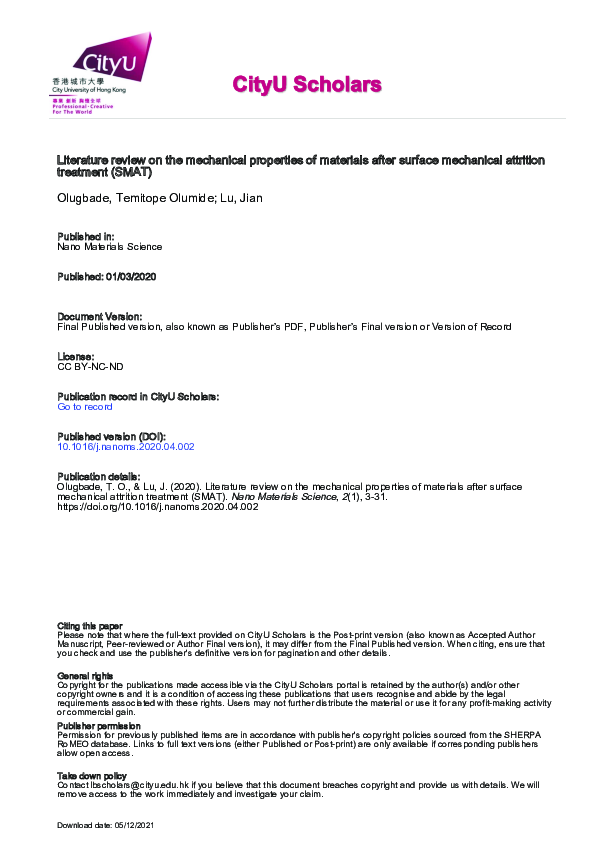 PDF) Literature review on the mechanical properties of